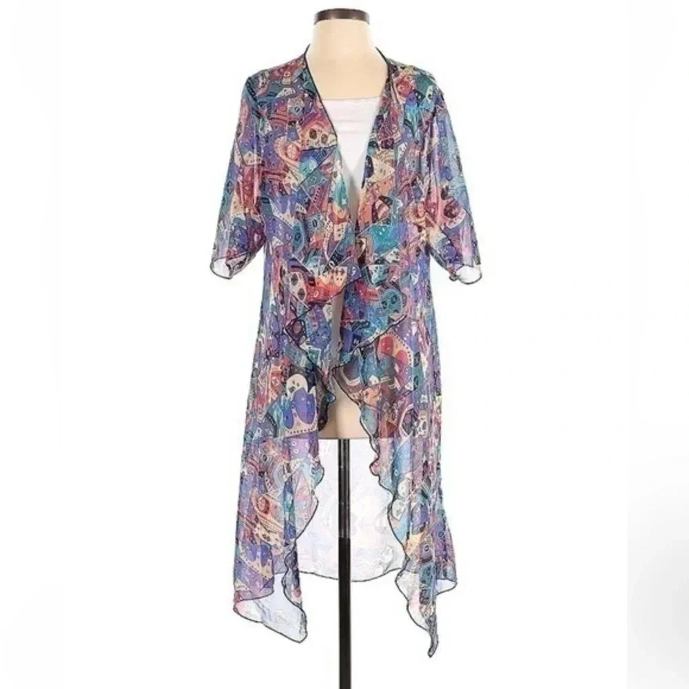 LuLaRoe | Shirley Kimono Beach Swim Coverup Bohemian Print Size Small S 4-8